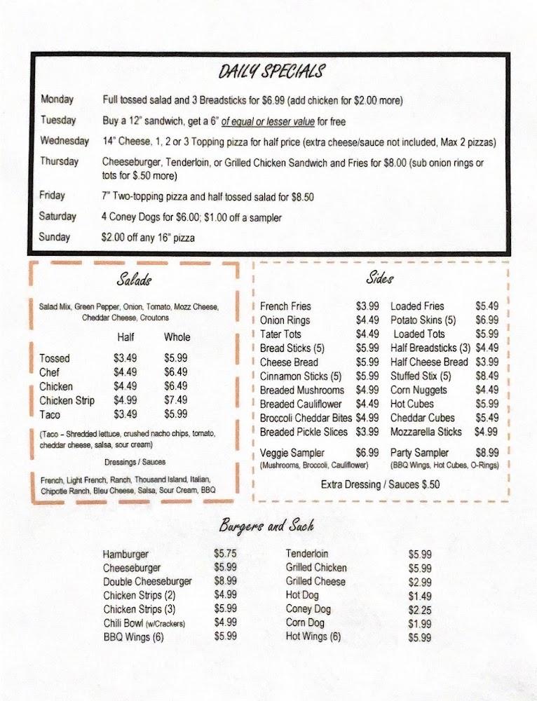 Burlington Pizza/The Barn Menu image 3